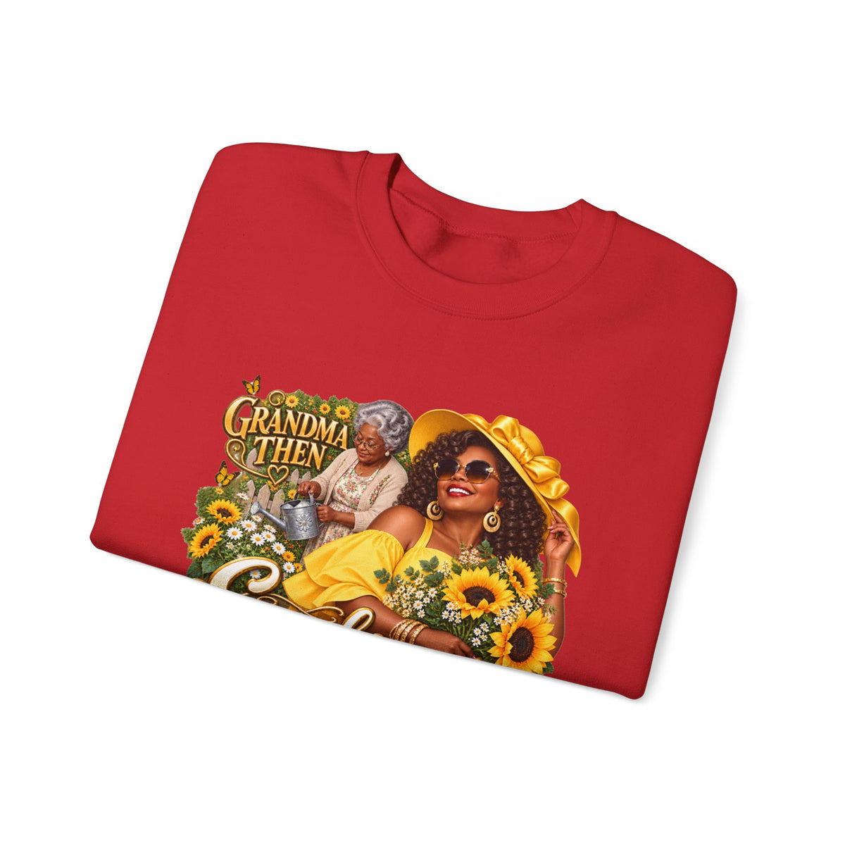 Grandma to Sunshine | African American  Grandma Glow-Up Cozy Crewneck Sweatshirt