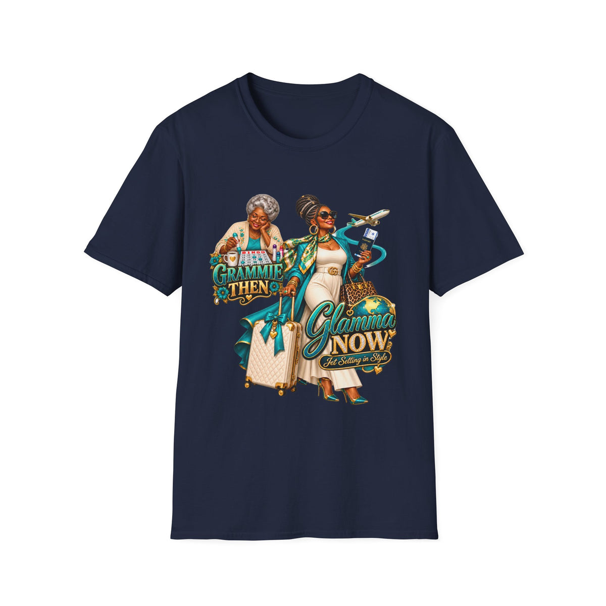 Grammie to Glamma | Jet-Setting Grandma Graphic Tee –African American  Grandma Glow-Up Collection
