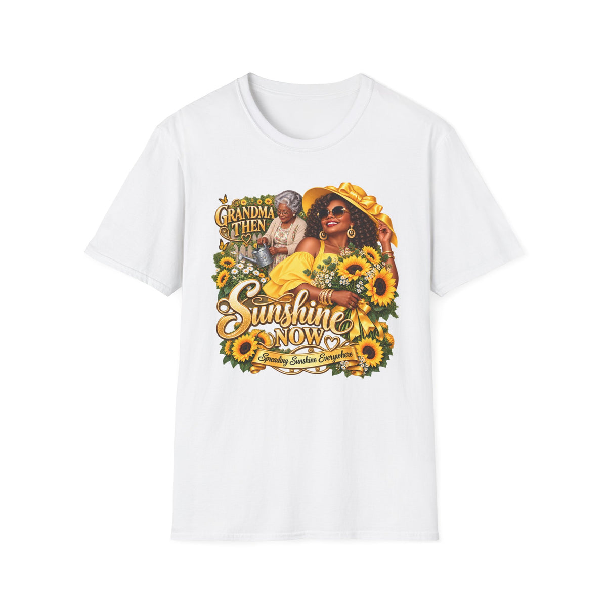 Grandma to Sunshine | African American Grandma Glow-Up Graphic Tee – Sunshine Edition