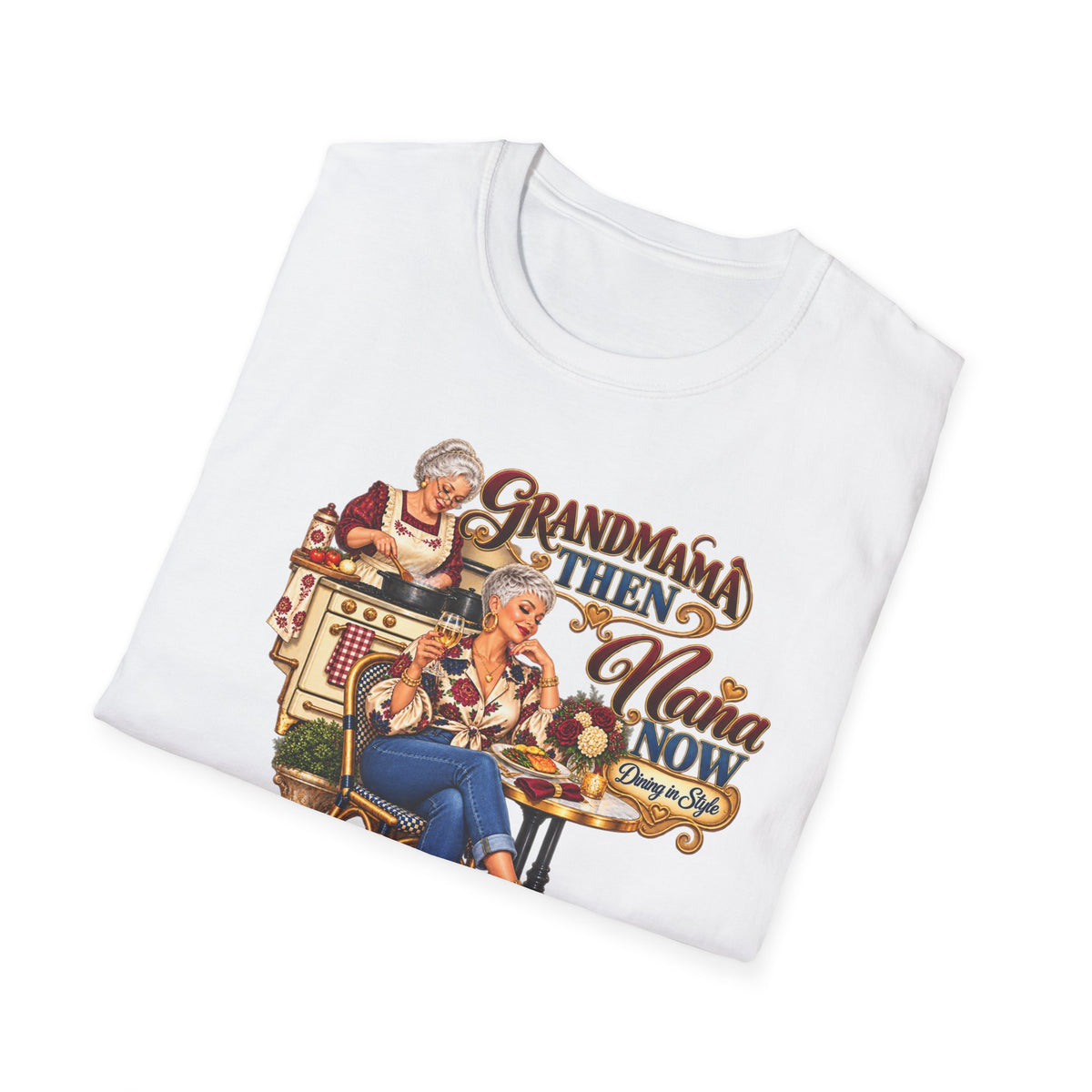 Grandmama to Nana | Grandma Glow-Up Graphic Tee – African American Design