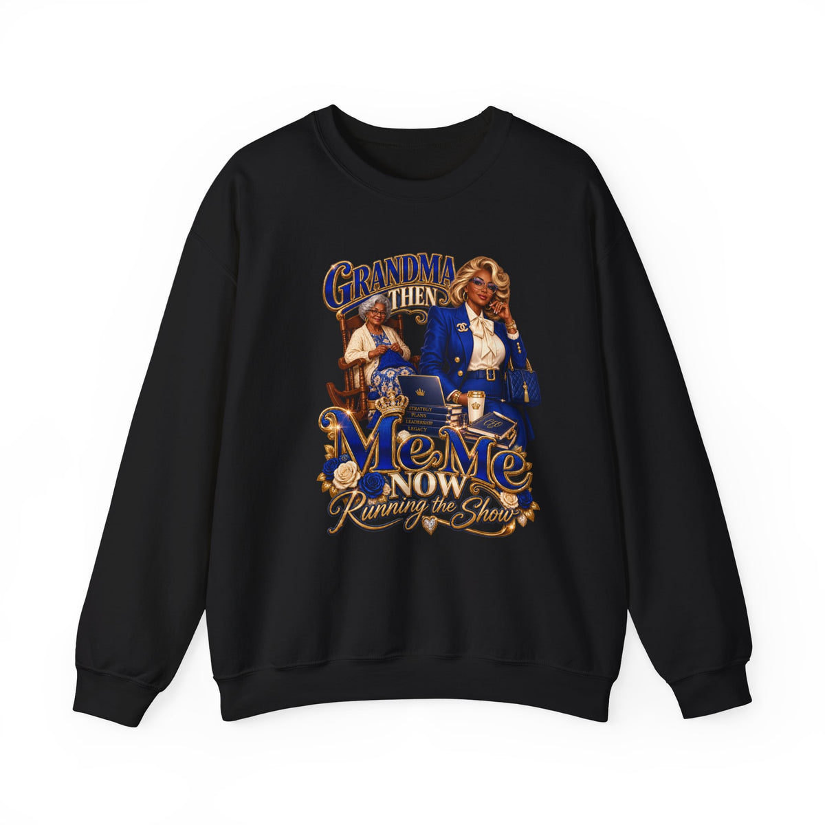 Grandma to MeMe |African American Fabulous Grandma Glow-Up Crewneck Sweatshirt