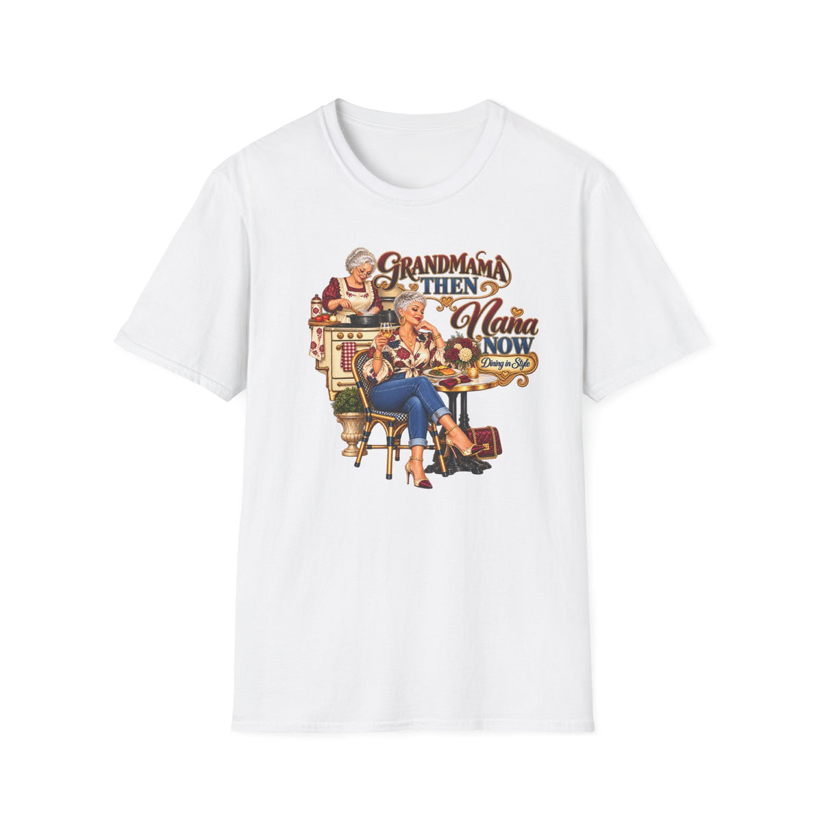 Grandmama to Nana | Grandma Glow-Up Graphic Tee – African American Design