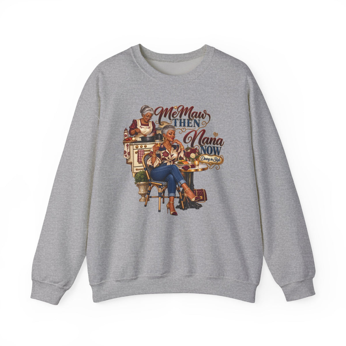 Grandmama to Nana | African American Fabulous Grandma Glow-Up Crewneck Sweatshirt