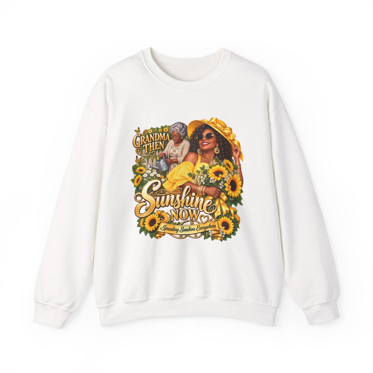 Grandma to Sunshine | African American  Grandma Glow-Up Cozy Crewneck Sweatshirt