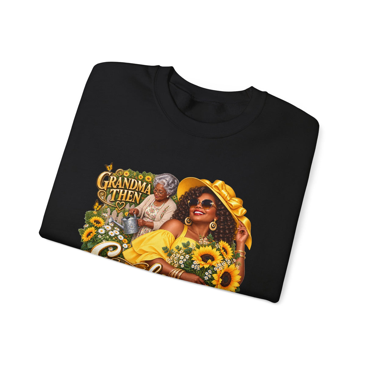 Grandma to Sunshine | African American  Grandma Glow-Up Cozy Crewneck Sweatshirt