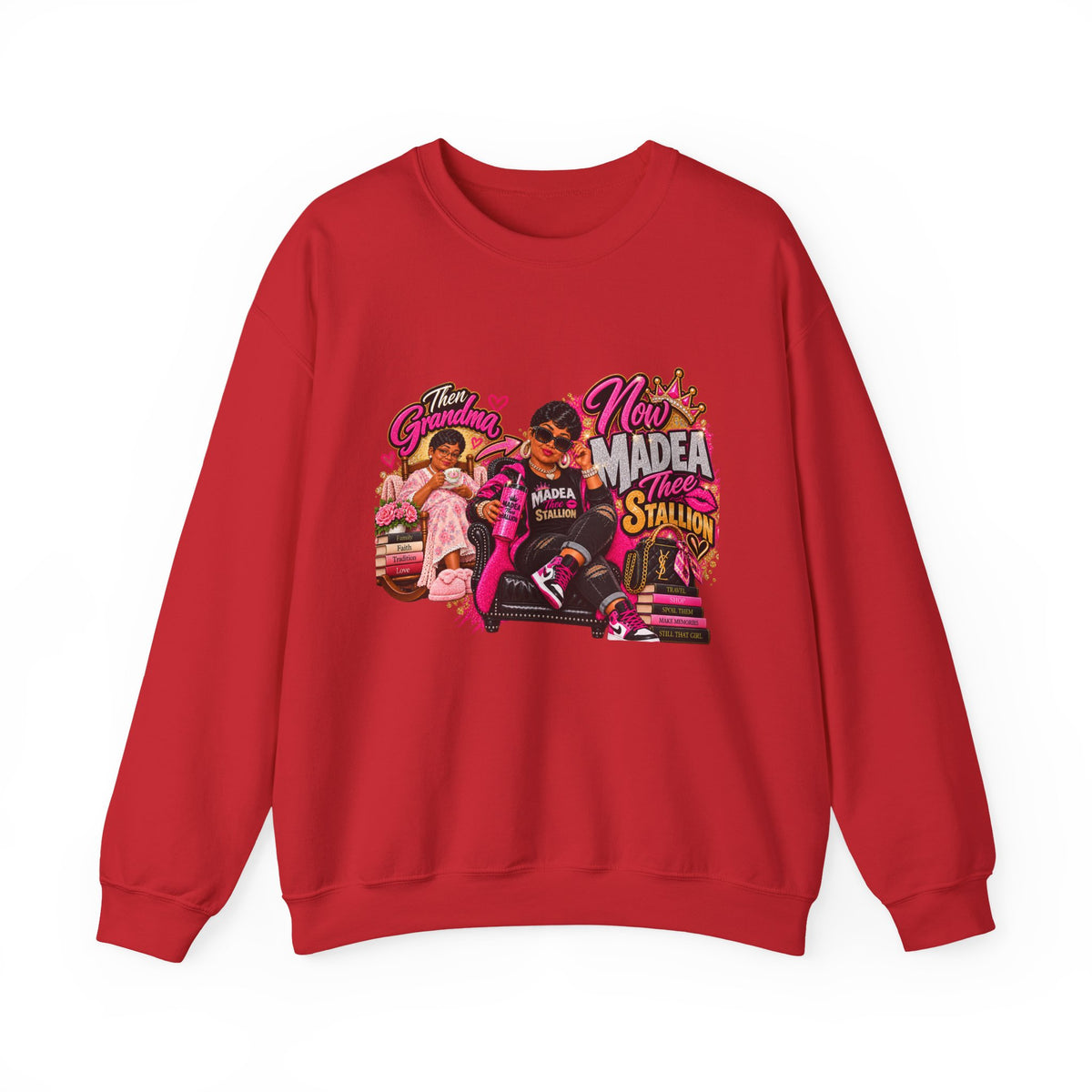 Grandma to Madea thee Stallion | Fabulous Grandma Glow-Up Crewneck Sweatshirt