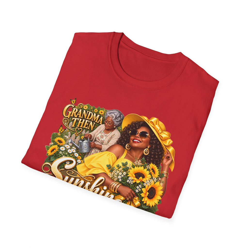 Grandma to Sunshine | African American Grandma Glow-Up Graphic Tee – Sunshine Edition
