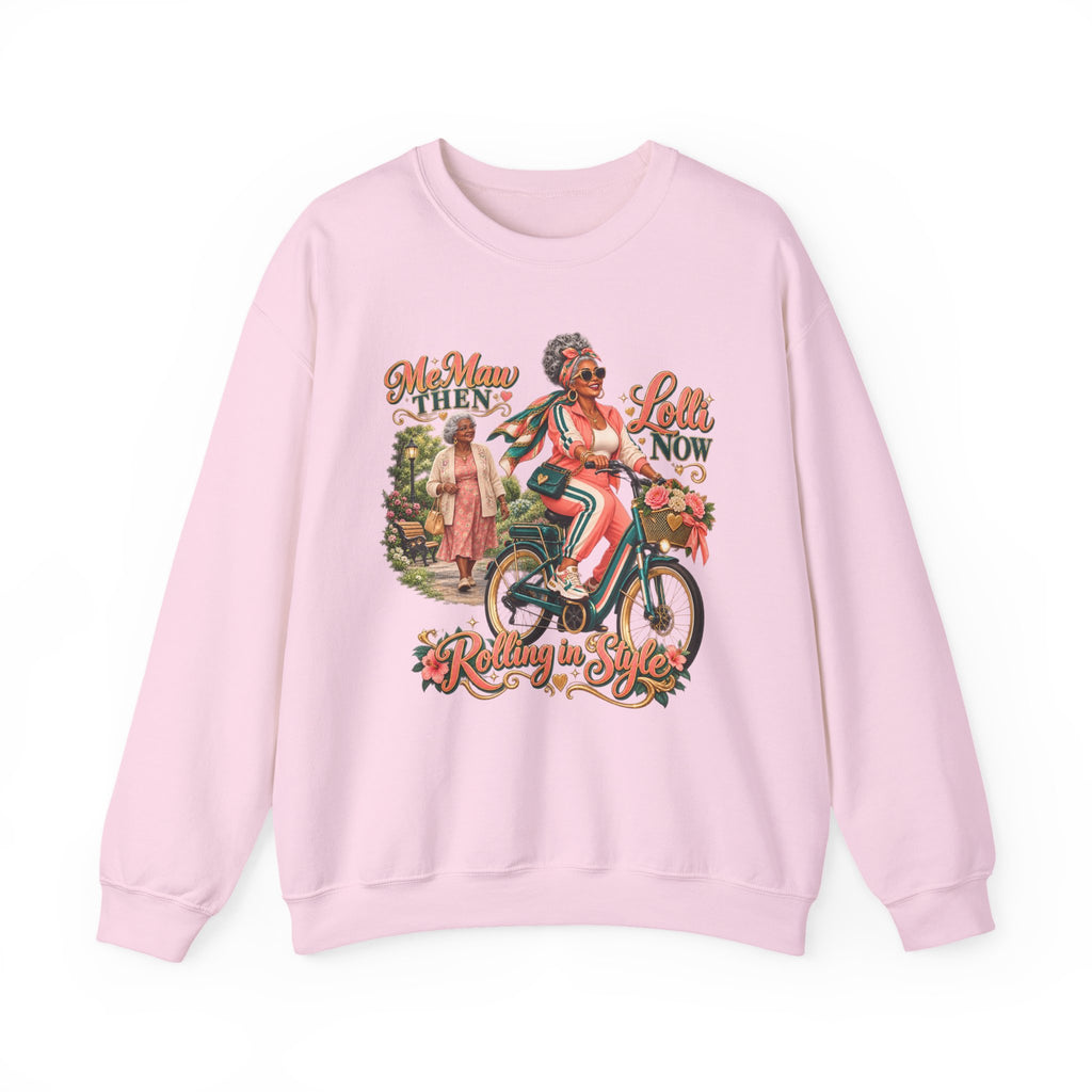 MeMaw to Lolli | Rolling in Style Crewneck Sweatshirt – African American Grandma Glow-Up Collection