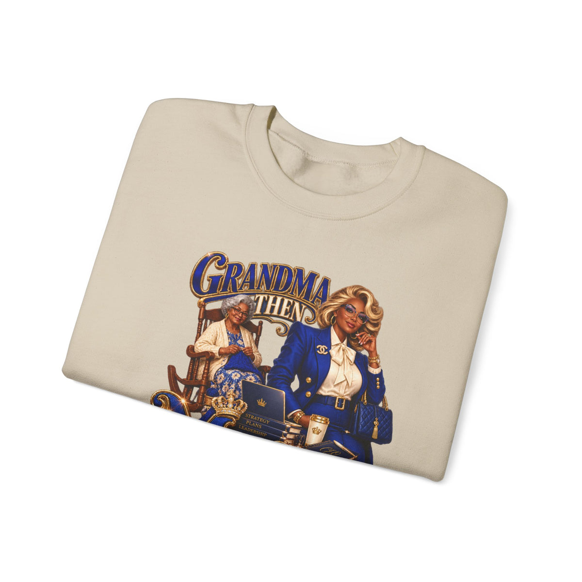 Grandma to MeMe |African American Fabulous Grandma Glow-Up Crewneck Sweatshirt