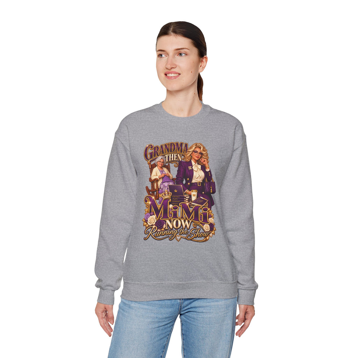 Grandma to MiMi  | Fabulous Grandma Glow-Up Crewneck Sweatshirt
