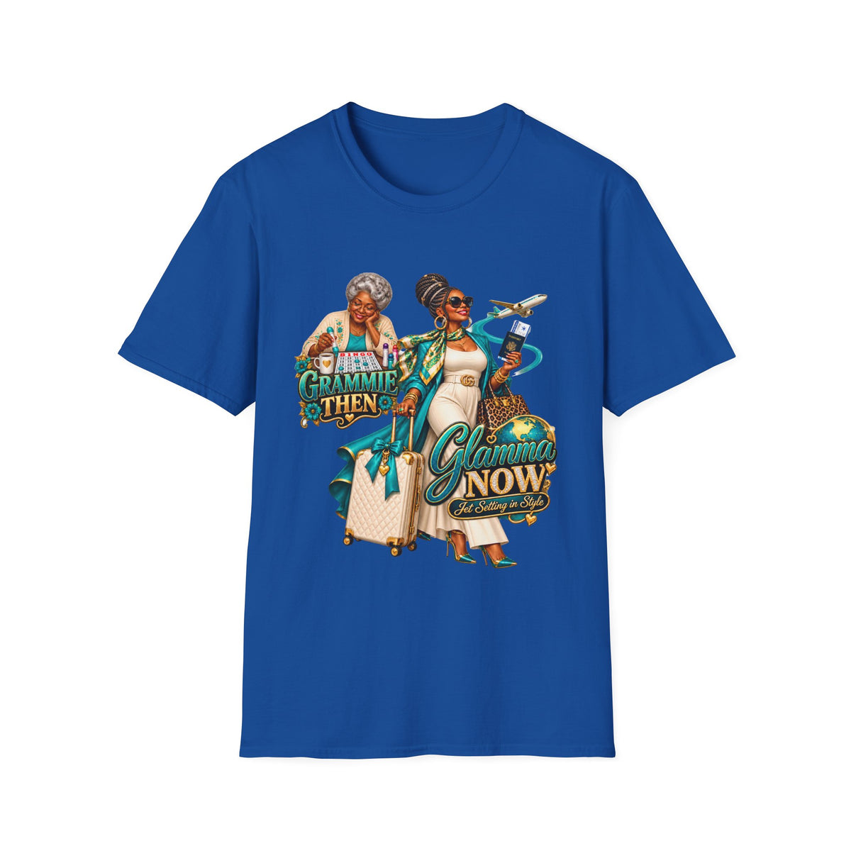 Grammie to Glamma | Jet-Setting Grandma Graphic Tee –African American  Grandma Glow-Up Collection