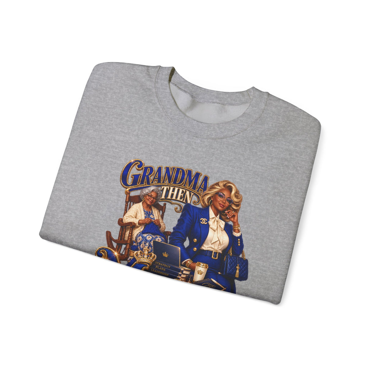 Grandma to MeMe |African American Fabulous Grandma Glow-Up Crewneck Sweatshirt