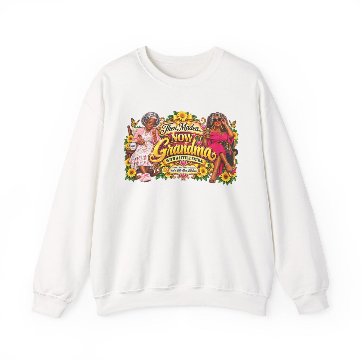Grandma Golden Glam Crewneck Sweatshirt | Sunflower & Leopard Print | Boss Brand LLC