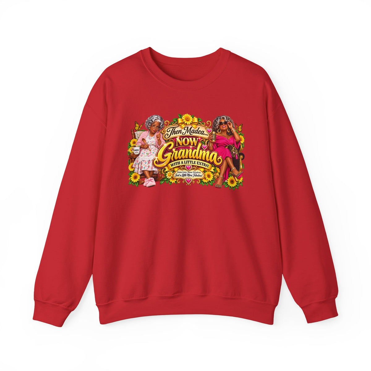 Grandma Golden Glam Crewneck Sweatshirt | Sunflower & Leopard Print | Boss Brand LLC