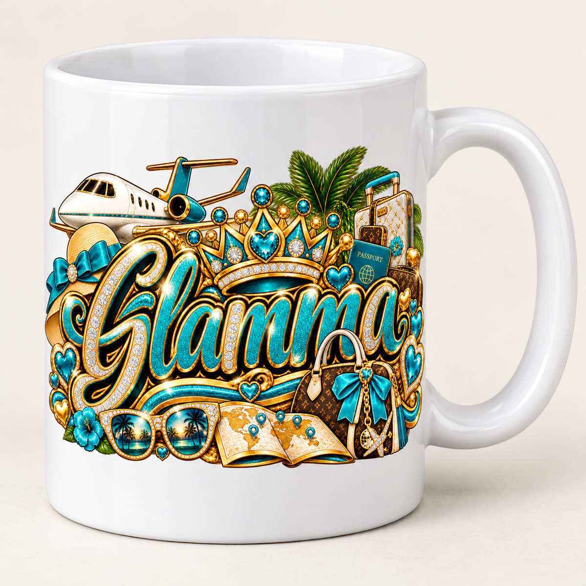 Glamma Jet-Setter Coffee Mug | Grandma Glow-Up Collection – 12 oz