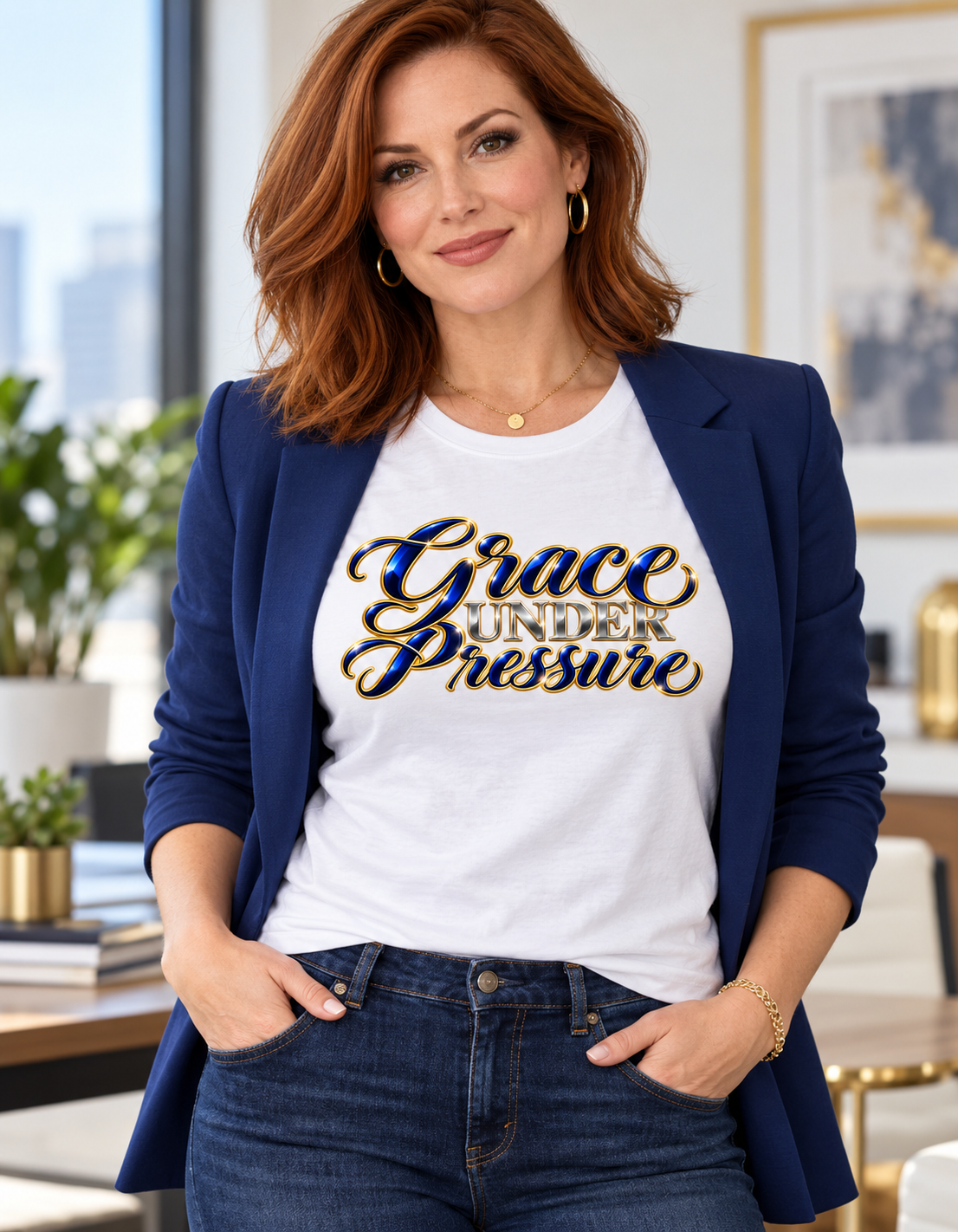 Grace Under Pressure | Executive Casual Friday Graphic T-Shirt | Boss Brand LLC