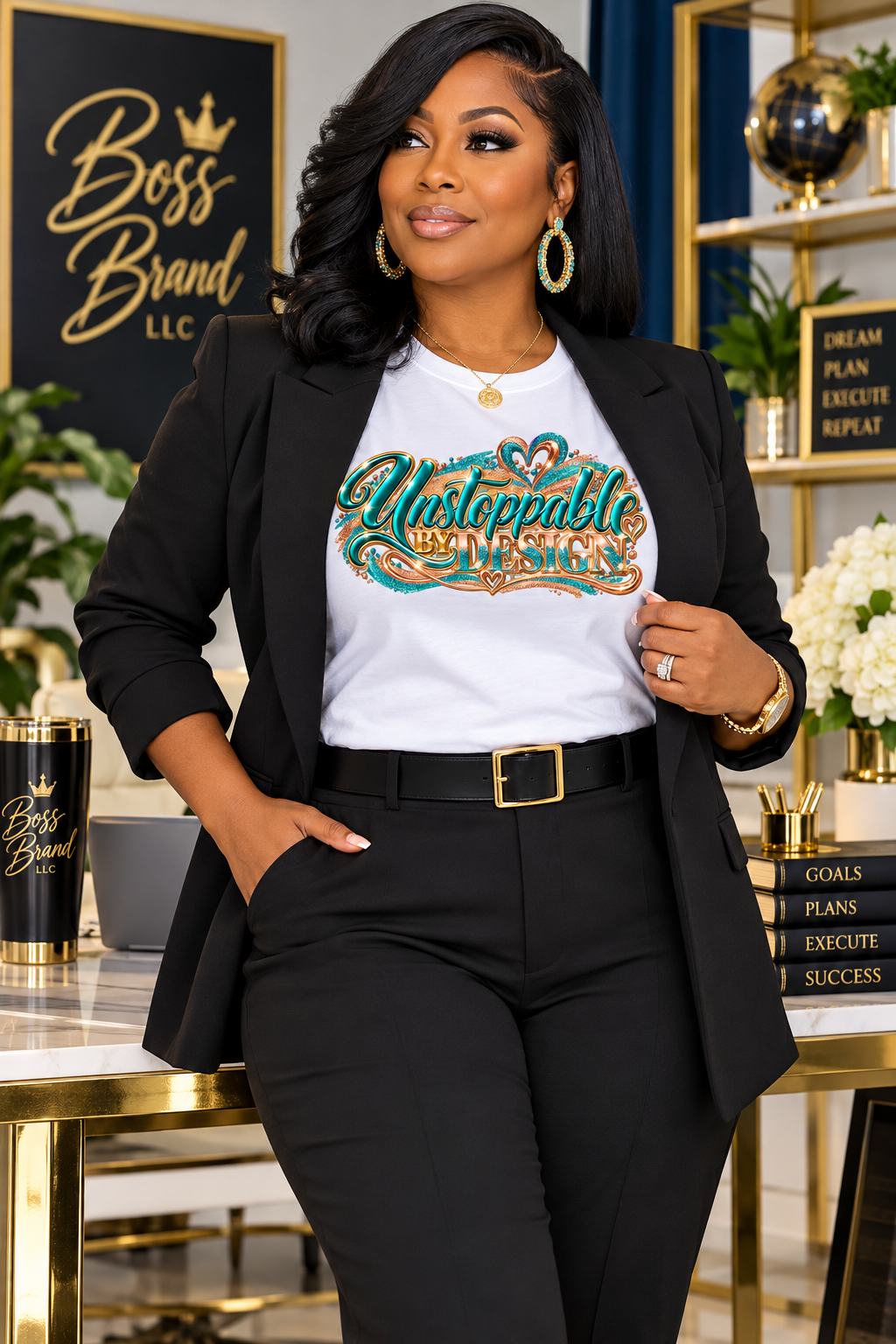 Unstoppable by Design | Motivational Graphic T-Shirt | Boss Brand LLC
